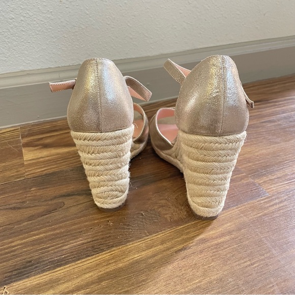 J. Crew Metallic Leather Espadrille Wedge Sandals NWOT Size 8.5 - Picture 5 of 9